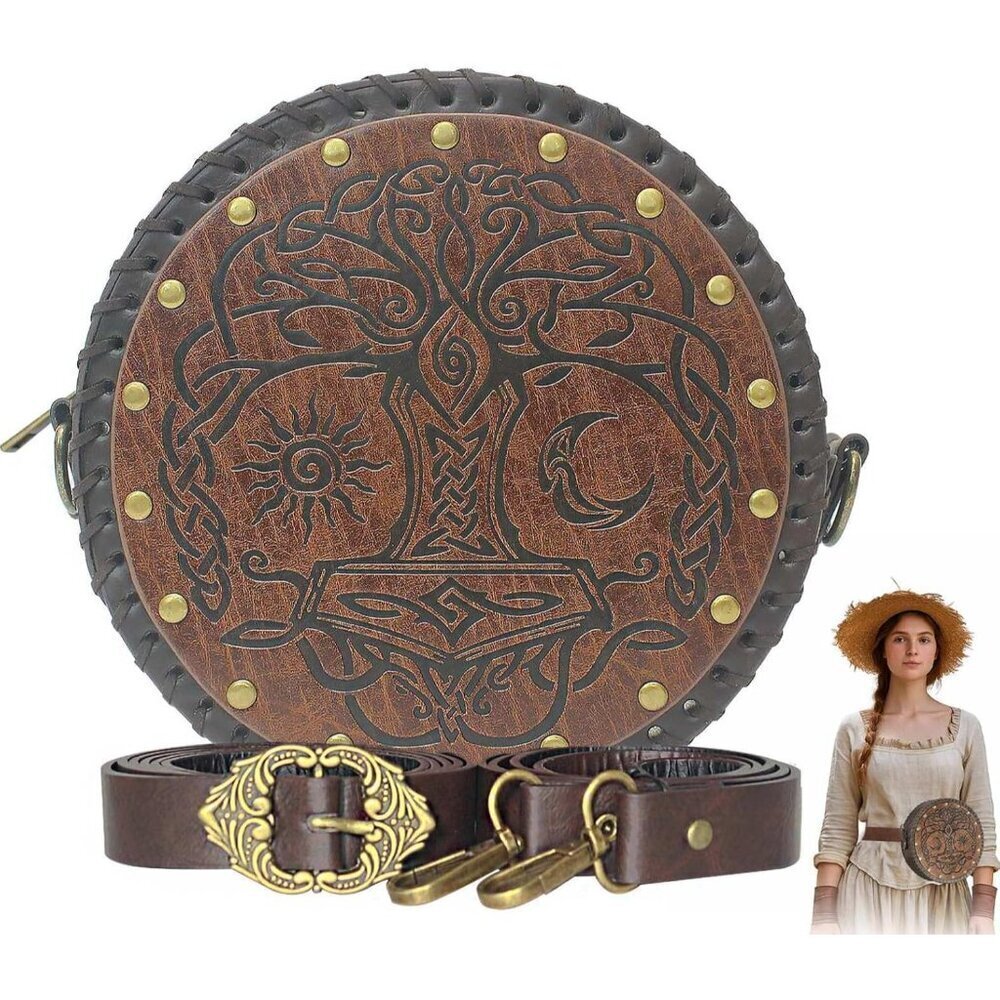 Medieval Leather Bag Belt Pouch Waist Satchel Renaissance Festival Cosplay